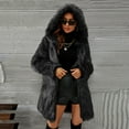 thumbnail image 4 of Lindreshi Winter Coats for Women Clearance Medium Womens Ladies Warm Faux Furry Coat Jacket Winter Solid Hooded Outerwear, 4 of 8