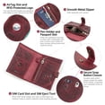 thumbnail image 4 of Contact's GenuineLeather Passport Holder with Airtag Slot RFID Blocking Passport Wallet Travel with SIM Card Removal Tool (Red), 4 of 13