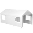 thumbnail image 2 of Outsunny 10' x 20' Carport Canopy, Heavy Duty w/ 4 Windows, 2 Doors, White, 2 of 9