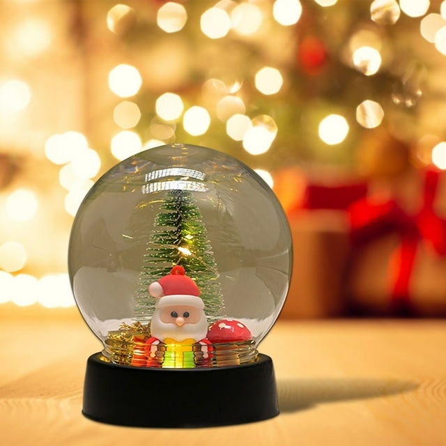 Outdoor Christmas Decorations Desktop Ornament Christmas Globe With LED Lights Globe Decor With Santa Christmas Tree & Festive Scenes For Holiday Home Decor Desktop dress up