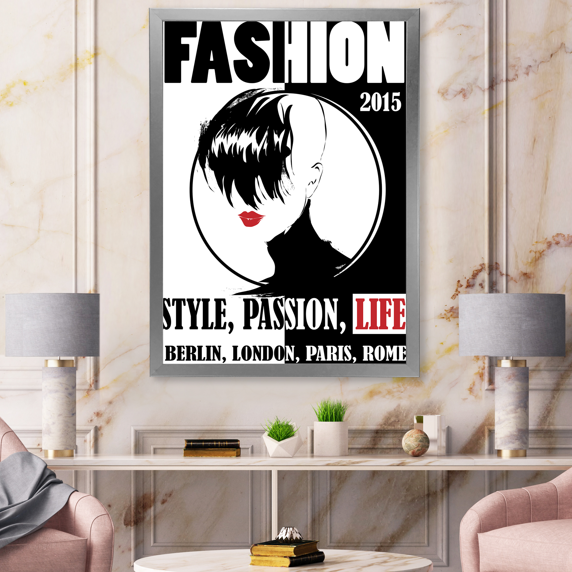 Designart 'Style Passion Life Fashion Woman III' Vintage Framed Art Print