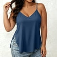 thumbnail image 2 of Timegard Camisole Tops for Women Plus Size V Neck Tanks Adjustable Spaghetti Strap Side Split Fitting Sleeveless Tunic Tops, 2 of 7