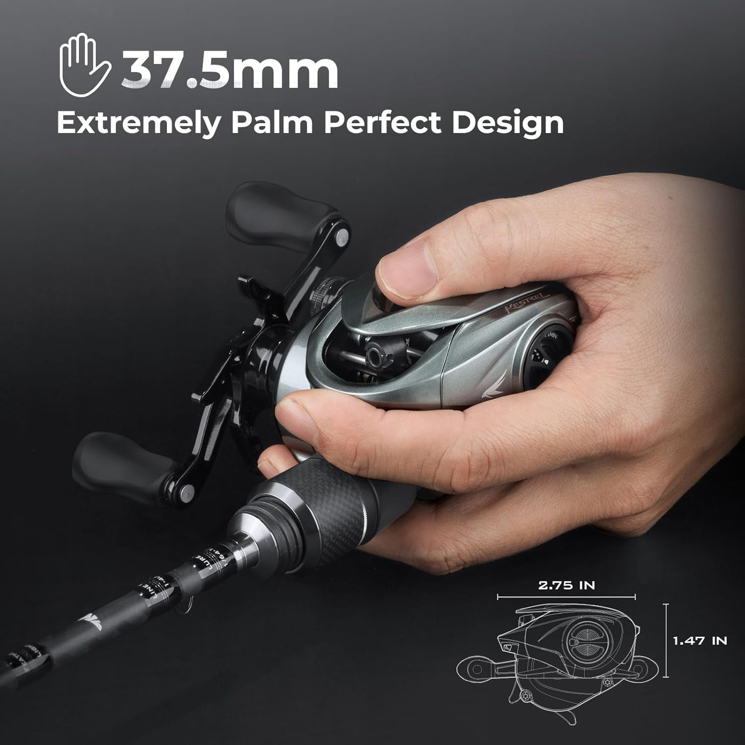 KastKing Baitcasting Fishing Reel, Finesse Baitcaster Lightest, 11+1,7.5:1 - Kestrel