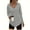Light Gray, variant on Women's Long Sleeve V Neck Waffle Weave Drawstring Hoodie Pullover
