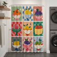 thumbnail image 2 of Fruit Patchwork Shower Curtain - Water Repellent Fabric Shower Curtains Washable, Modern County Funny Fruits Striped Decorative Polyester Cloth Bathroom Curtains Modern Bath Decor 36"x72", 2 of 8