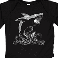 thumbnail image 4 of Inktastic Great White Shark Jumping in White Boys or Girls Long Sleeve Baby Bodysuit, 4 of 5