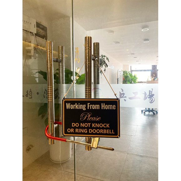 Working From Home Sign - Do Not Knock Or Ring Doorbell - Work From Home Must Have Office Door Sign 12"" * 8"" (051)