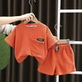 thumbnail image 3 of Jamsmile Toddler Boys Outfit Sets Summer Short Sleeve Solid Color Tshirts Tops Pocket Shorts Sets Little Boy 2 Piece Clothes , 2-3 Years, 3 of 4