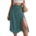 thumbnail image 3 of Falda de mujer, falda con estampado floral, falda de viaje dividida, falda de verano, salida de alta intensidad, 3 of 6