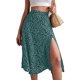 thumbnail image 3 of Falda de mujer, falda con estampado floral, falda de viaje dividida, falda de verano, salida de alta intensidad, 3 of 6
