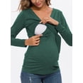 thumbnail image 2 of Glampunch Camisas de maternidad para mujer, camisetas de maternidad de manga corta y larga con lazo frontal, 2 of 5