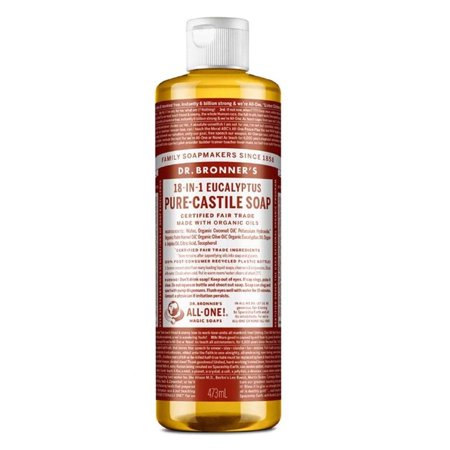 Dr. Bronner’S - Pure-Castile Liquid Soap (Eucalyptus, 16 Ounce) - Made With Organic Oils, 18-In-1 Uses: Face, Body, Hair, Laundry, Pets And Dishes, Concentrated, Vegan, Non-Gmo