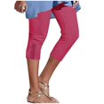 thumbnail image 2 of Drovellove Women's Plus Size High Waisted Cropped Leggings with Lace Trim - Slim Fit Stretch Yoga Pants for Workout or Casual Summer Style, 2 of 6