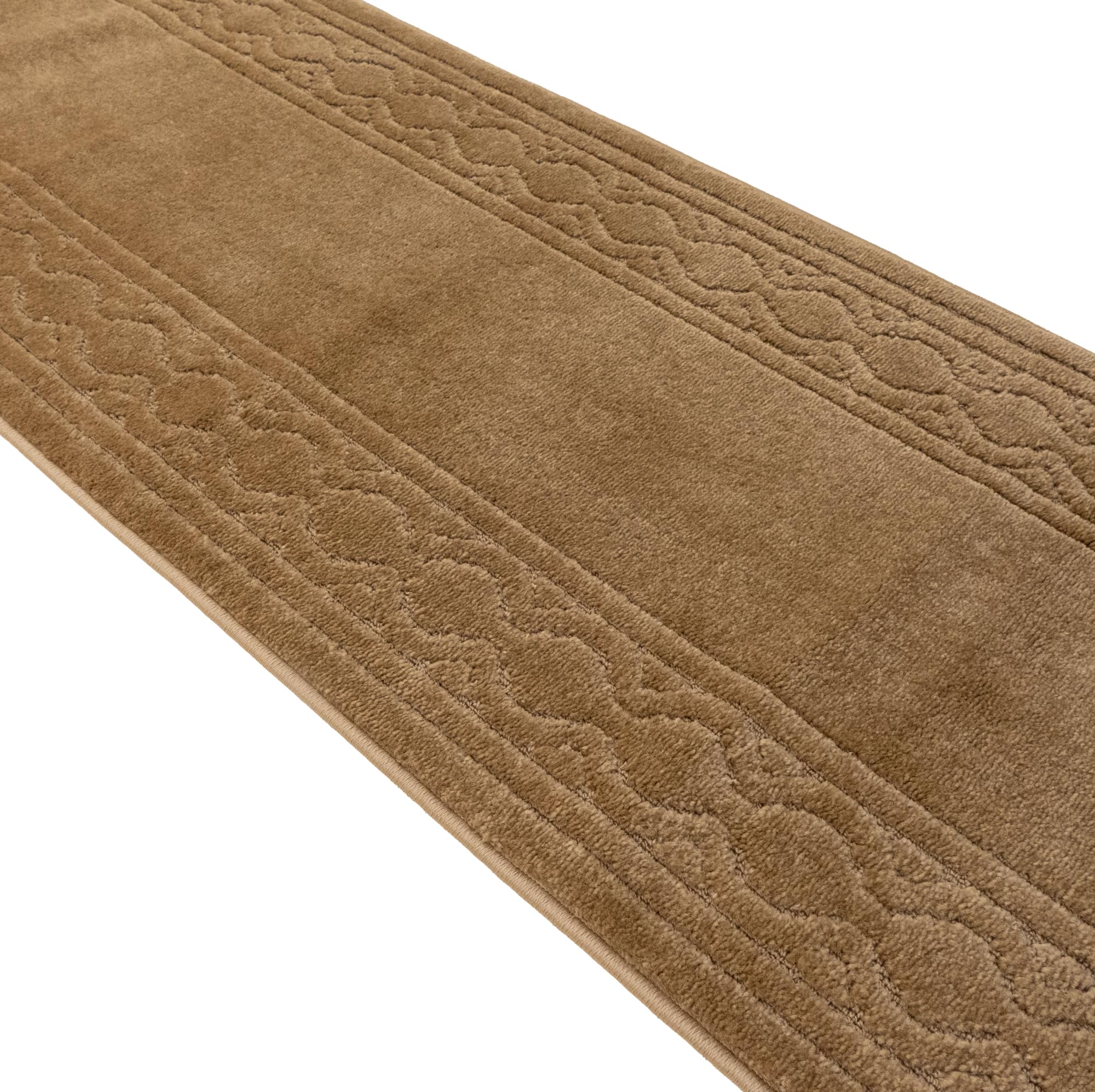 Custom Size Anti-Slip Machine Washable Soft Pile Moroccan Trellis Beige Runner Rugs ( 17' x 26")