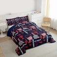 thumbnail image 3 of Castle Fairy Football Print Boy 3-Piece Full Size Comforter Sets,Sport Football Print Bedding Comforter Set,Ball Game Lightweight Bedding Sets,Ultra Soft Home Decor, 3 of 8