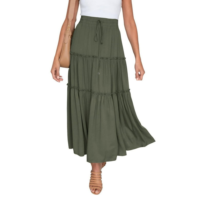 Kiittyyyy Plus Size Skirts for Curvy Women Casual Midi Skirt Midi Skirt Floral Boho Hippie Skirt Linen Midi Skirt Black Cotton Skirt Petite Maxi Skirt Walmart