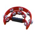 thumbnail image 1 of Double Row Handheld Tambourine Metal Jingles Hand Held Musical Percussion Drum Half Moon Hand Bell, 1 of 7