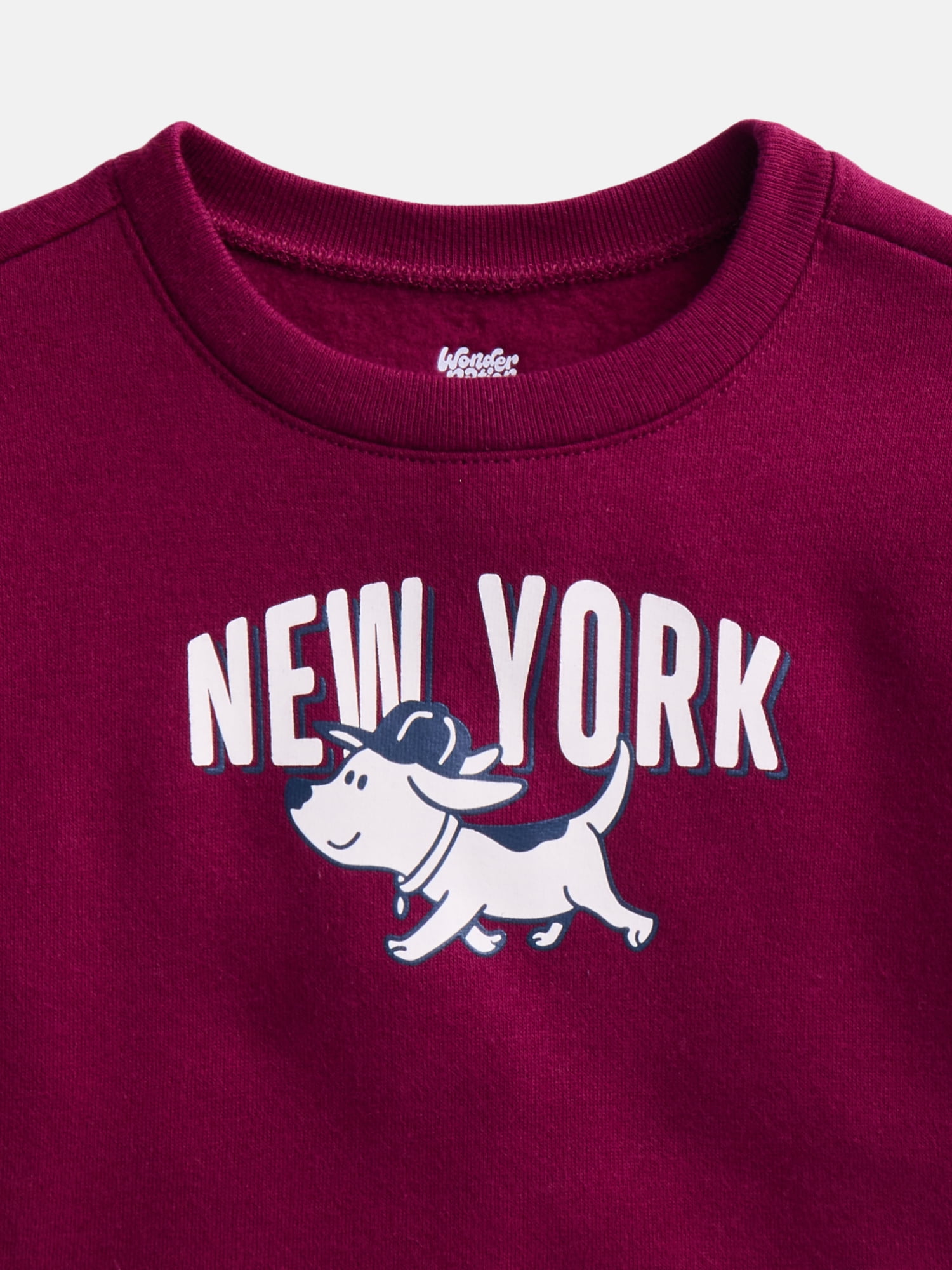 Wonder Nation Baby & Toddler Fleece Crewneck Sweatshirt, Sizes 6M-5T