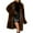 Brown, variant on Women's Black Faux Fur Long Coat, Winter Lapel Collar Warm Jacket, Casual Luxury Outerwear - Trendy Fashion Black S