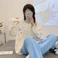 thumbnail image 1 of Pijama de manga larga Sanrio Kuromi Cinnamoroll Y2k para mujer, traje de cuello redondo fino, ropa de casa de dibujos animados de Anime, otoño, 1 of 4