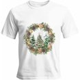thumbnail image 1 of Camisetas gráficas informales de manga corta con diseño de árbol de Navidad y piñas para hombre, 1 of 8