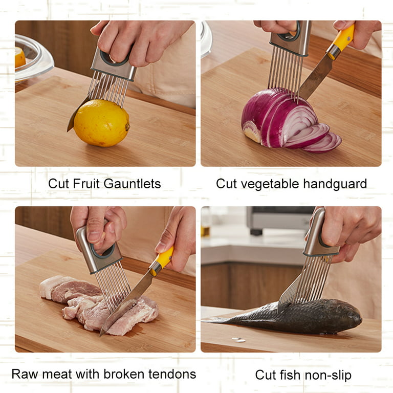Multifunction Onion Vegetables Slicer Stainless Holder Fork