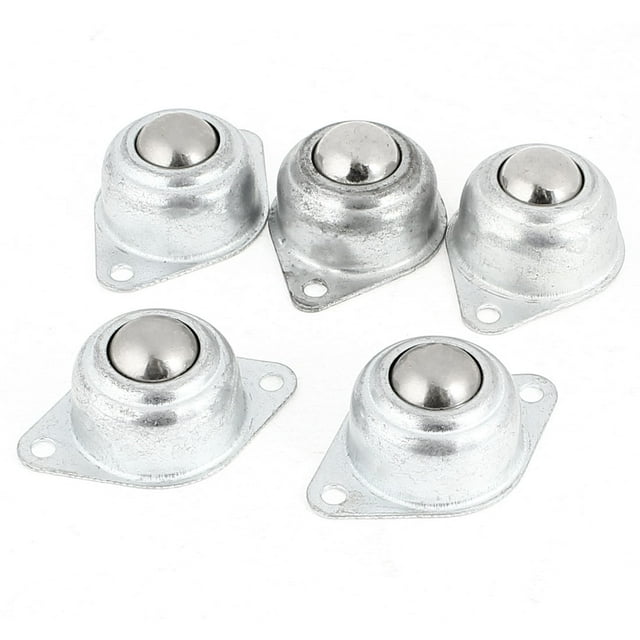 Unique Bargains Unité de Transfert de Billes à 2 Trous Métal Ton Argent Roulements Montés 5 Pcs