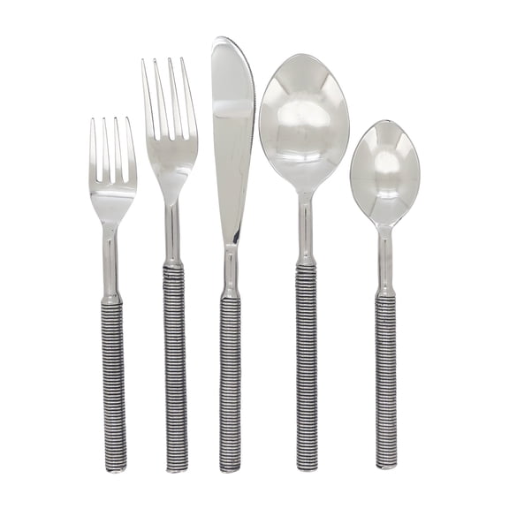 Saro Lifestyle Sleek Ribbed Flatware (Set of 5)