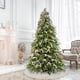 thumbnail image 5 of Xihbxyly Falda de Árbol de Navidad Tejida, Diseño Acogedor En Rojo y Blanco, Material Duradero, Fácil de Instalar, Decoración Festiva, Decoración para Árbol de Navidad, Tamaño de 150 Cm, Incluye Lazo, 5 of 7