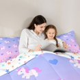 thumbnail image 4 of Metsweet Cartoon Unicorn Twin Comforter Sets 2pcs, Love Heart Gradient Bedding Set, Pink Blue Purple,1 Comforter and 1 Pillowcase, 4 of 6