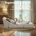 thumbnail image 5 of Vorthio Folding Sofa Bed, 3 in 1 Convertible Sleeper Chair, Floor Couch with Back Support, Single Chair Bed for Living Room,White, 5 of 8
