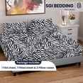 thumbnail image 3 of SGI Bedding 32" Queen Split Top Flex Head sheet 100% Egyptian Cotton Sheet Set - 600 Thread Count Flex Top Sheet for Adjustable Bed 4 Piece Sheet Set 15" Deep for Sleep Number bed - Zebra Print, 3 of 7