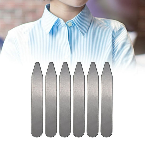 dress shirt collar stays walmart Set of 6 Collar Stays Excellent Wrinkle Resistant for Men's Uniform Dress  Shirts 70mmx10mmx0.8mm