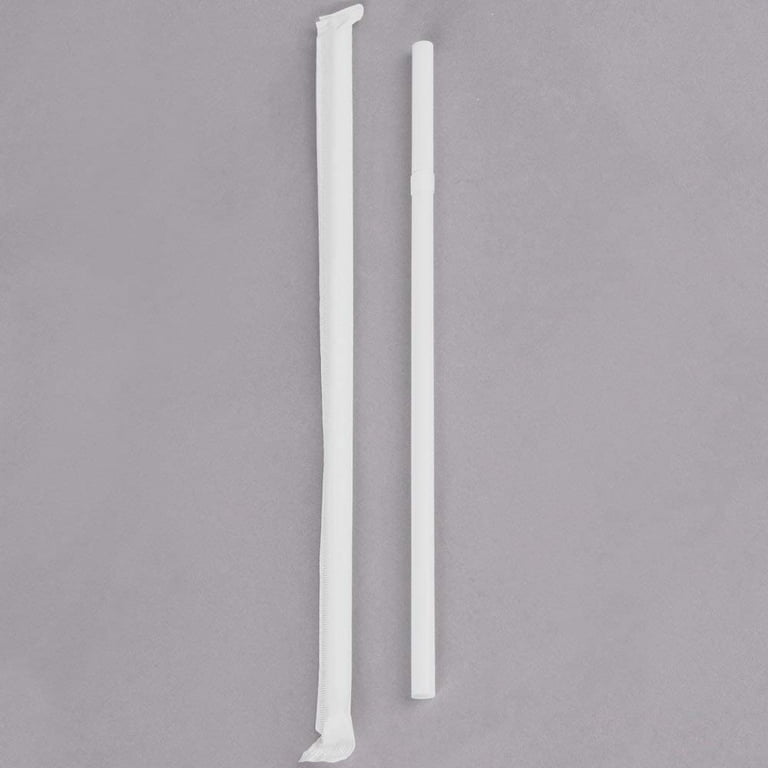  Crystalware Bulk Pack of 380 Flexible Plastic Drinking Straws -  White, Individually Wrapped, Food-Safe BPA Free, 7.75 Inches Long (1 Box) :  Health & Household