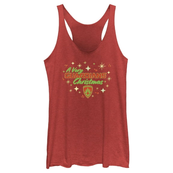 Women's Guardians of the Galaxy Holiday Special A Very Guardians Christmas  Racerback Tank Top Red Heather Large