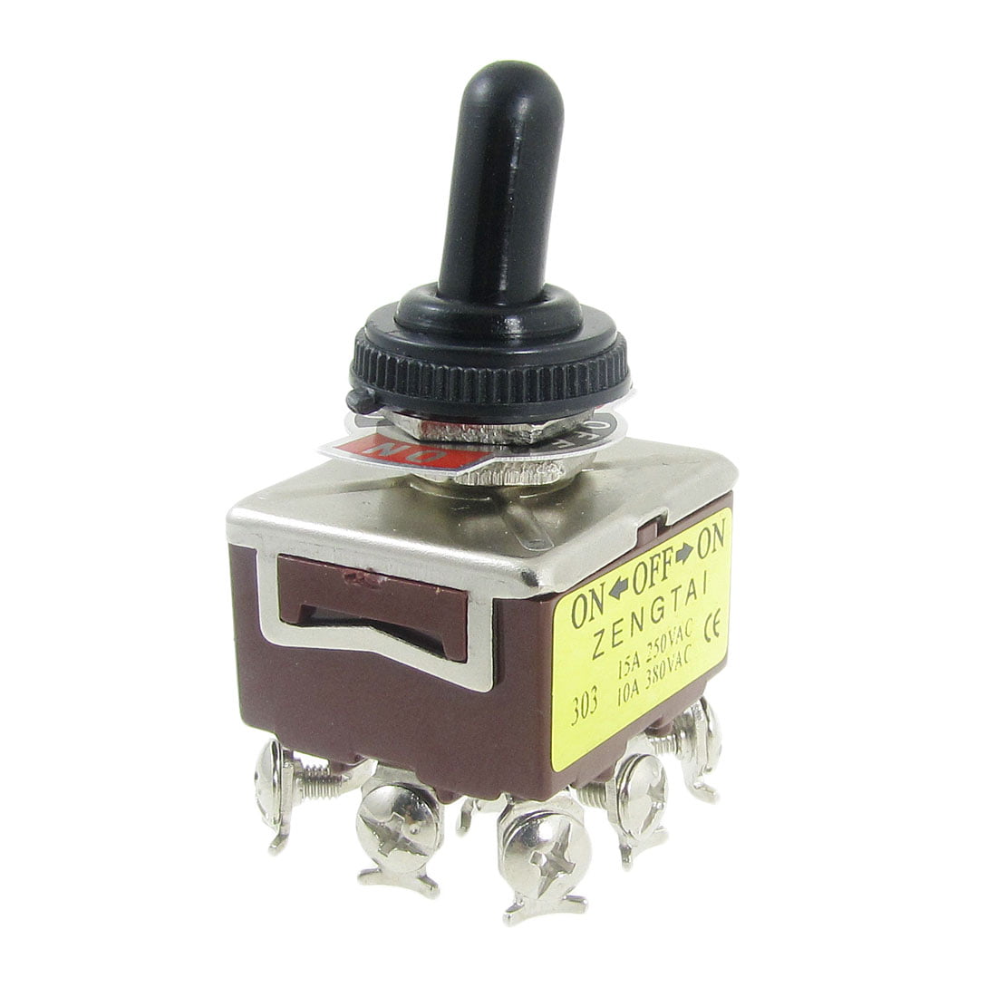 15A 250VAC 3 Pin SPDT ON-OFF-ON Toggle Switch+Waterproof Cap Dashboard XT-13BF 