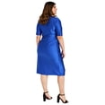thumbnail image 3 of Vestido de satÃ­n con nudo Roman Fashion/ Tallas Extras, 4313 (Azul rey) azul 36 Roman Fashion V-GR-4313-REY, 3 of 6