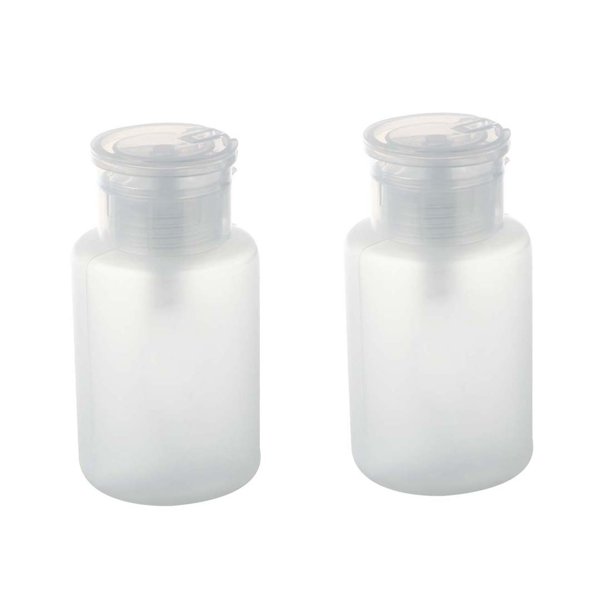 2X 150Ml Una Arte Maquillaje Polaco Dispensador de Plastico de Botella Blanco