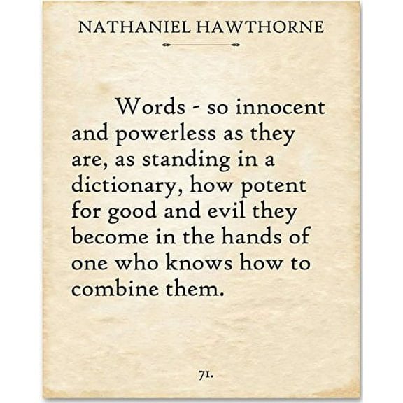 Nathaniel Hawthorne - Words - 11x14 Unframed Typography Book Page Print - Great Gift for Book Lovers