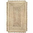 thumbnail image 2 of BUNGALOWANDBEYOND Scalloped Jute Braided Rug | Jute Runner, Jute Natural Rug, Bohemian Rug, Jute Scalloped Rug, scalloped doormat, scallop jute runner (5x7.10 Ft), 2 of 8
