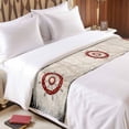thumbnail image 3 of Red Vintage Rudder Bed Runner for King Size Bed, Nautical Navigation Wood Texture Soft Bedding Scarf Bedding Protector Slipcover Sofa Throw for Bedroom Hotel Guesthouse, 3 of 8