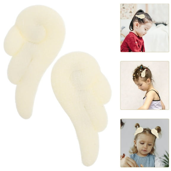 IBASETOY 1 Pair of Hairpins White Plush Hair Decoration for Girls