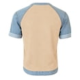thumbnail image 5 of Sentmoon Haut en Jean Hauts de Printemps Manches Courtes Col Rond Patchwork Coupe Régulière avec Imprimé T-Shirts Extensibles pour Femmes Confortables pour l'Entraînement et le Gym 3TG-5TG, 5 of 5