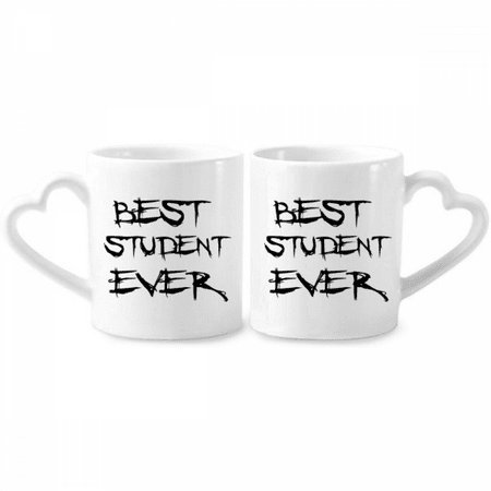 

Best Student Ever Teacher Quote Couple Porcelain Mug Set Cerac Lover Cup Heart Handle