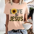 thumbnail image 2 of AOOCHASLIY Womens Tops Plus Size, Women Short Sleeve Crewneck Love Sunflower Print T-Shirts Print Casual Tees T-Shirt Blouse Tops, 2 of 6