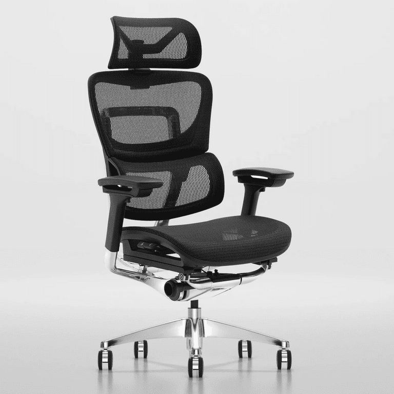 OdinLake Ergonomic Office Chair Mesh,Seat Depth Adjustable Home Office Desk  Chairs High Back with Lumbar Support,Computer Swivel Task Chair with  Footrest, Headrest 