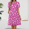 thumbnail image 2 of Pink Star Pattern Sundress Short Sleeve Dress Summer Women Clothes Dress for Women Dresses, 2 of 7