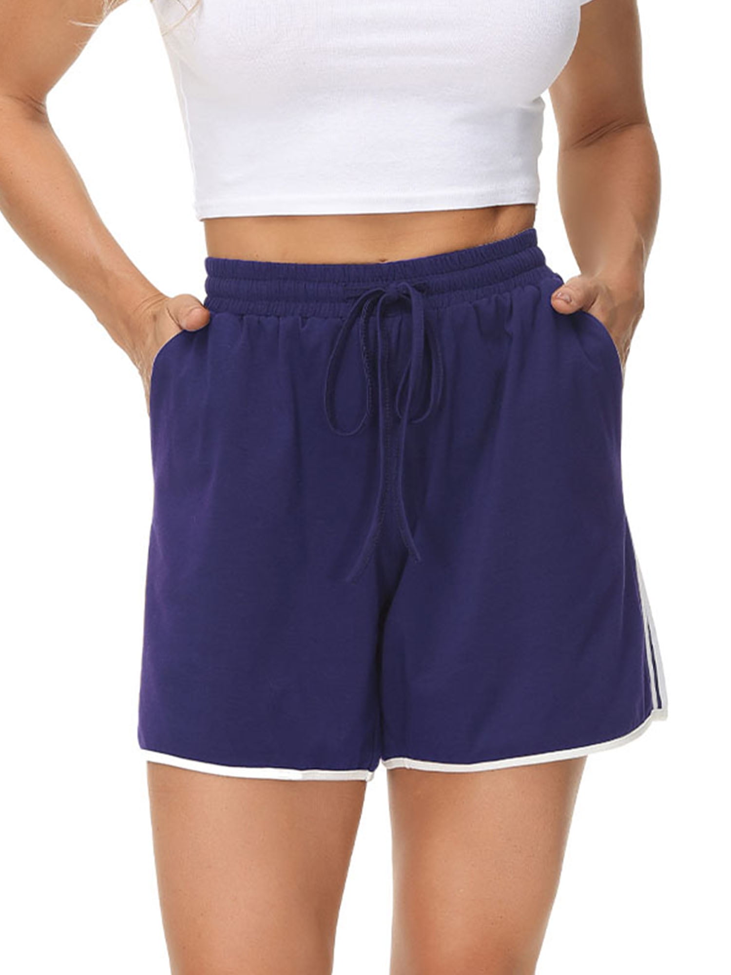 blue jogging shorts