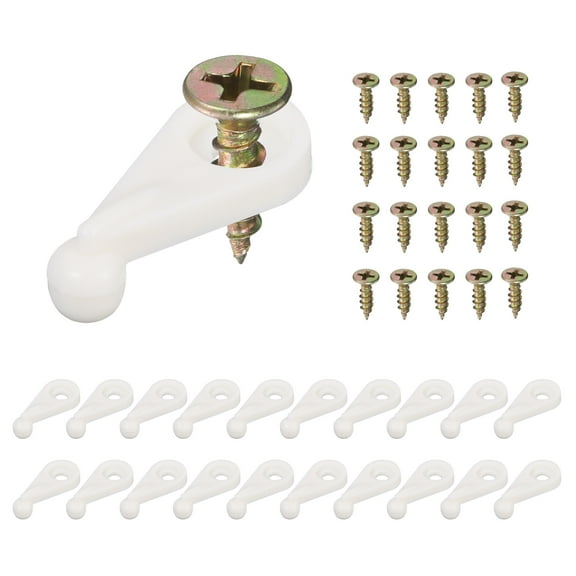 Uxcell 20Set 1 Inch Plastic Glass Retainer Clips Set for 4mm Thick Glass, White