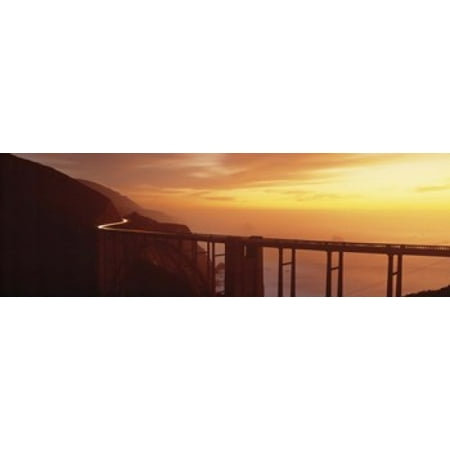 - Dusk Hwy 1 w Bixby Bridge Big Sur CA USA Canvas Art - Panoramic Images (18 x 6)